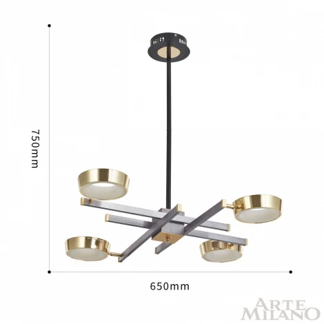 Потолочная люстра на штанге Arte Milano 271279/4 NI/GD (LED, 220V)