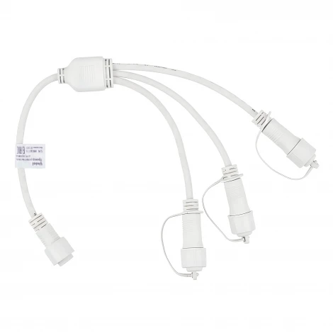 Провод-разветвитель для гирлянд серии F90PRO 0,4м. 3 выхода статика/мерцание IP67 белый Uniel UCX-F90 S3/0.4M/WH