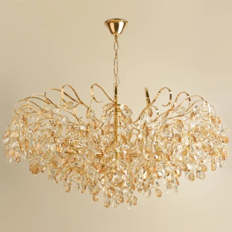 Подвесная люстра Reluce 08280-0.4-10 FG (220V, хрусталь, на цепи)