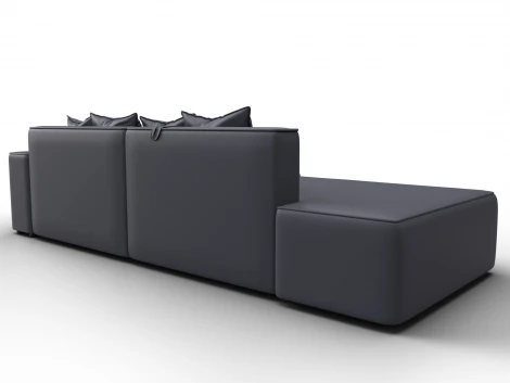 Диван угловой Лига-079 угол правый (ДСП/Пластик/Экокожа/Серый) Лига Диванов 129819