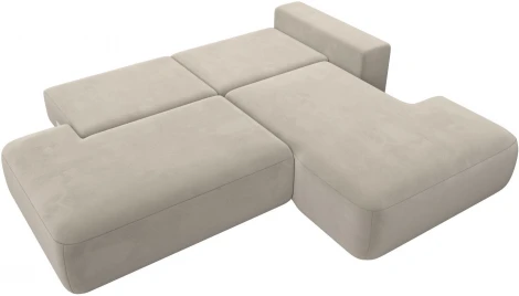 Диван угловой Лига-036 НПБ Модерн правый угол (Бежевый/Микровельвет) Лига Диванов арт.121398