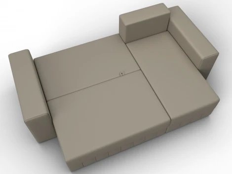 Диван угловой Лига-076 угол универсальный (ДСП/Пластик/Экокожа/Бежевый) Лига Диванов 129851