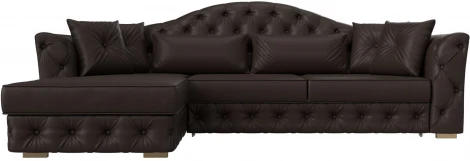 Диван угловой Артис левый угол (Коричневый/Экокожа) Лига Диванов арт.121635L