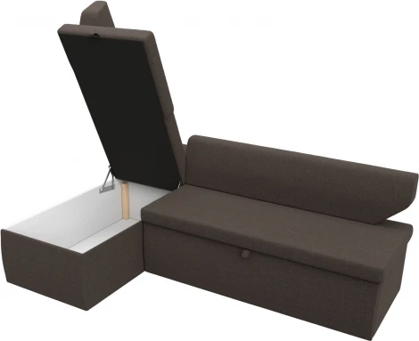 Диван кухонный угловой Омура левый угол (Коричневый/Рогожка) Лига Диванов арт.125896L