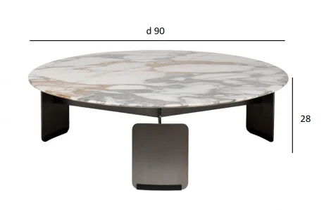 160KD-26500 Стол журнальный, мрамор Arabescato Corchia d90*28см Garda Decor