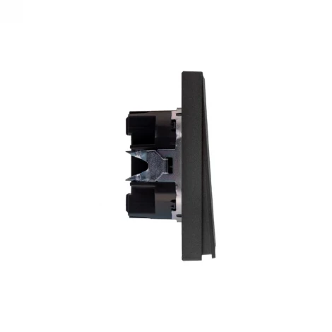 Выключатель двухклавишный 10А с/у графит Kranz Strong KR-78-0706-6