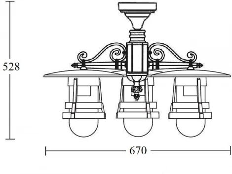 Потолочный светильник уличный Oasis Light TOKIO 2 68970A/3 Bl (220V, фонарь, IP44)