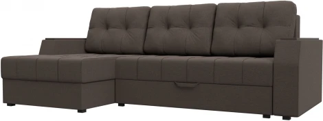 Диван угловой Эмир БС левый угол (Коричневый/Рогожка) Лига Диванов арт.123010L