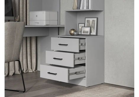 Компьютерный стол Эльброни левый шиншилла серая 664908