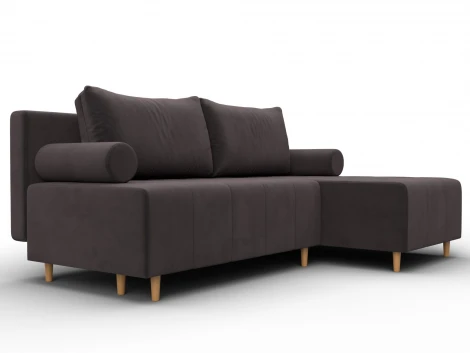 Диван угловой Лига-102 угол универсальный (ДСП,Брус,Фанера,Велюр/Коричневый) Лига Диванов 134793