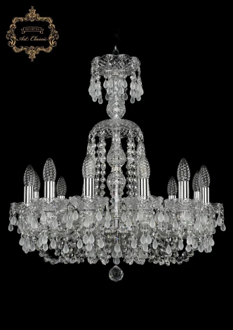 Подвесная люстра Art Classic 11.24 11.24.12.200.XL-64.Cr.V0300 (220V, хрусталь, на цепи, подсвечник, свеча)