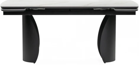 Керамический стол Woodville Готланд 160(220)х90х79 белый мрамор / черный 553534