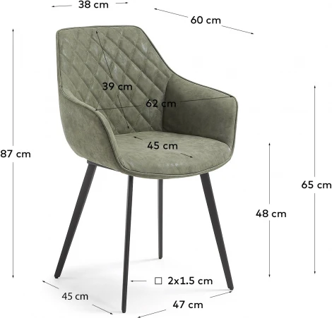 Обеденный стул La Forma (ex Julia Grup) Amira (Зеленый/ Пена,Сталь,Фанера)