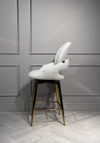 Стул барный IST-CASA Виола BS1241-WT, 55х46х105 см, белый крем/золото