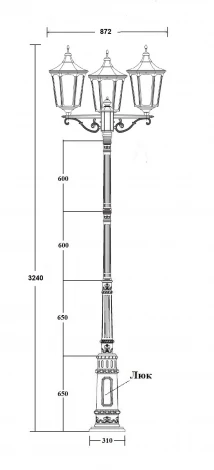Наземный фонарь Oasis Light ALBORG L 79710LB/E7 02C Bl