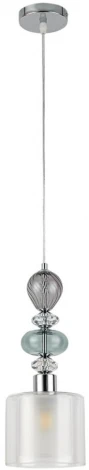 Подвесной светильник Lumion Ganna 8292/1A хром/белый/прозрачный, металл/стекло/хрусталь E27 1*60W 220V (на проводе)