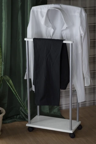 Вешалка костюмная Дэви 3 металлик/белый от фабрики Mebelik