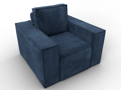 Кресло Лига-081 НПБ (ДСП,Велюр/Синий) Лига Диванов 134990