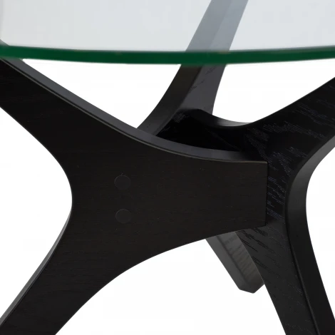 Стол журнальный Рилле 446 черный/стекло прозрачное Mebelik 009471