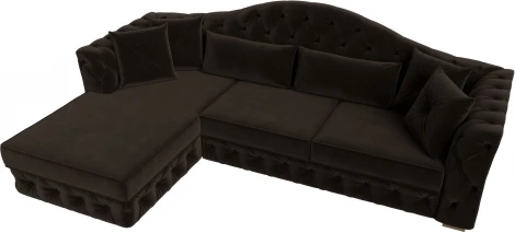 Диван угловой Артис левый угол (Коричневый/Микровельвет) Лига Диванов арт.121597L