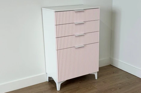 Зефир Комод Mebelson (ЛДСП,МДФ,Металл/Светлое дерево,Розовый) арт.171919,3095