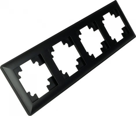 Рамка на 4 поста (черный) Stekker Катрин 39815