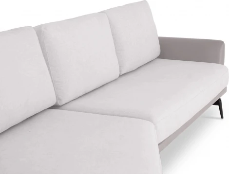 Диван Ispani угловой левый ОГОГО (арт.799389), (Ткань,Экокожа/Серый)