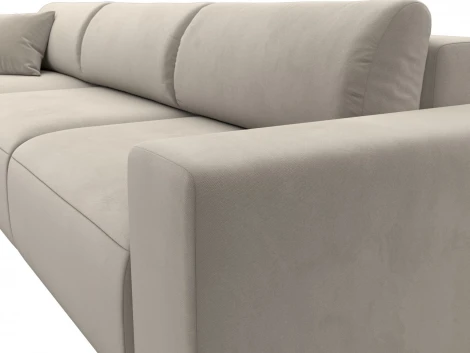 Диван угловой Лига-036 НПБ Классик Лонг левый угол (Бежевый/Микровельвет) Лига Диванов арт.121381L