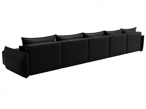 Диван П-образный Лига-051 НПБ МегаЛонг (ЛДСП,Брус,Фанера/Пластик/Экокожа/Черный) Лига Диванов 129900