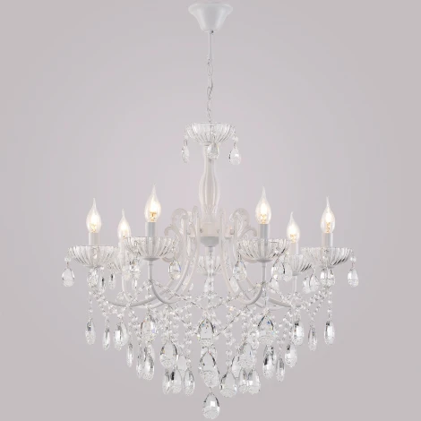 Подвесная люстра Reluce 04211-0.4-07 WH (220V, подвески, на цепи, подсвечник, свеча)