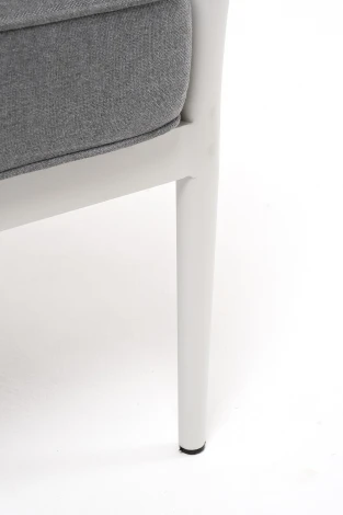 "Касабланка" кресло плетеное из роупа, каркас алюминий светло-серый (RAL7035) муар, роуп серо-коричневый 23мм, ткань серая 017 4SIS арт.УТ-00006194