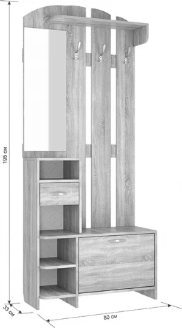 Прихожая Мила, цвет белое дерево Mebelson (арт.PR-0018.2552)