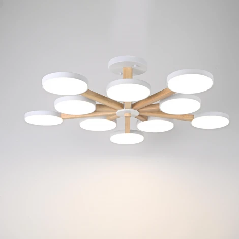 Потолочная люстра Wi-Fi на штанге Turna L10 White By ImperiumLoft Turna-B01 (LED, 220V, голосовое управление, умный дом - Алиса)