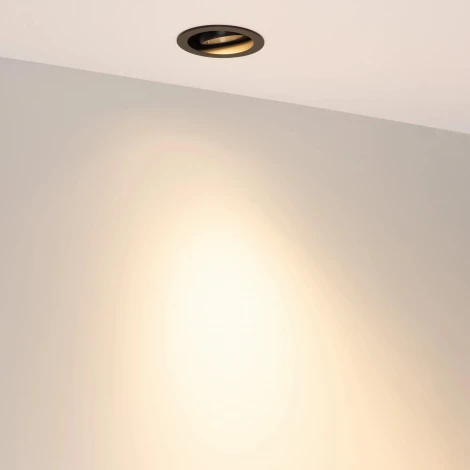 Встраиваемый светильник светодиодный MS-VORTEX-BUILT-R90-12W Warm3000 (BK-BK, 40 deg, 230V) (Arlight, IP20 Металл) 043481