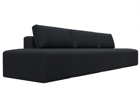 Диван прямой модульный с пуфом Лига-060 НПБ Лонг (ЛДСП,Брус,Фанера/Пластик/Замша/Темно-серый) Лига Диванов 129483