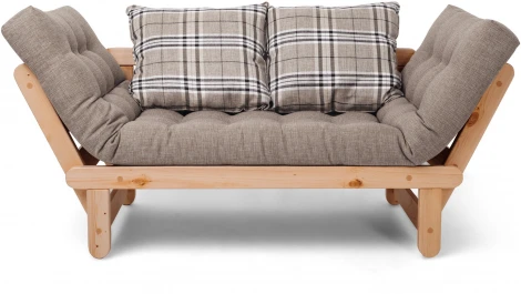 Кушетка Arsko Сламбер сосна серая клетка рогожка