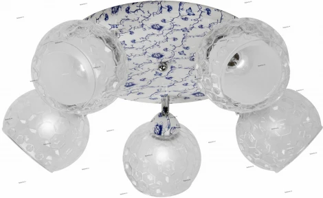 Потолочная люстра IDLamp Zeta 876/5PF-Whiteblue