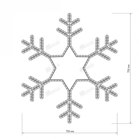 Световая фигура Ardecoled ARD-SNOWFLAKE 025307 (220V, снежинки, IP65)