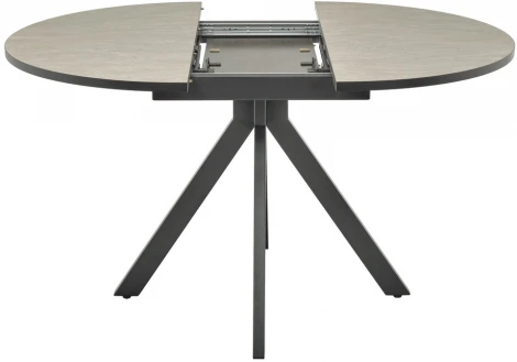 Стол Rudolf круглый раскладной 100-130x100x75см, Бетон слюда, чёрный Bradex Home RF 0302