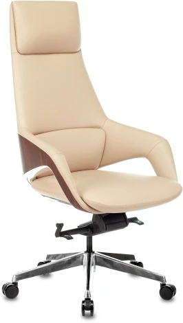 Кресло руководителя Бюрократ _DAO-2 бежевый кожа с подголов. крестовина алюминий