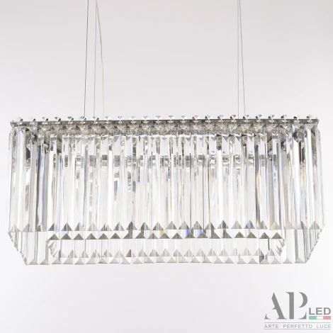 Подвесная люстра светодиодная APL LED Sicilia SH11.57.A.Ni.4000 (220V, хрусталь, на тросе)