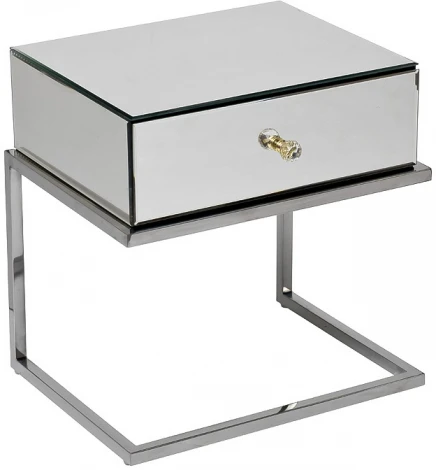 Тумба прикроватная Garda Decor KFG131 (Серебро/Белый)