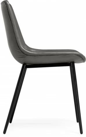 Стул на металлокаркасе Woodville Алеида серая экокожа / черный глянец арт.610746