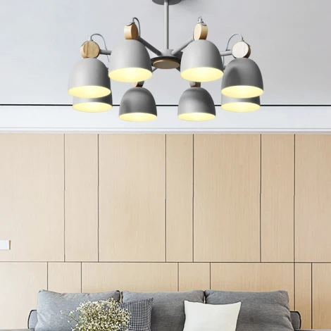 Потолочная люстра на штанге Rolla 8 Gray ImperiumLoft Rolla01 (178073-26) (220V)