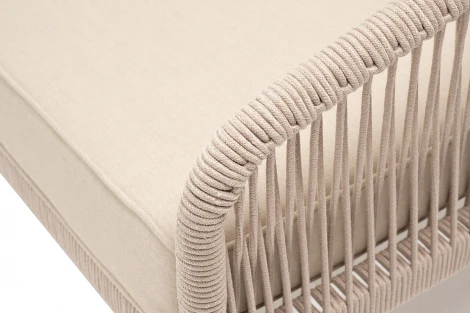 "Канны" модульная угловая лаунж-зона из роупа (веревки) со столом "Диего" (молочный), цвет бежевый 4SIS арт.УТ-00008432