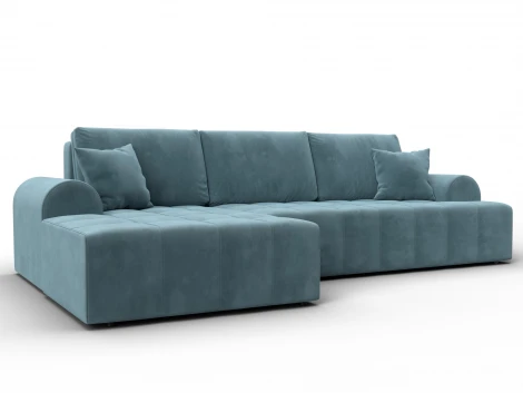 Диван угловой Лига-080 угол левый (ДСП/Пластик/Велюр/Бирюзовый) Лига Диванов 134746L