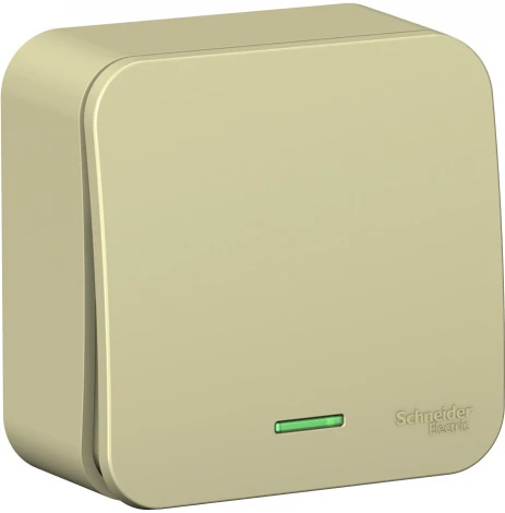 Выключатель накладной одноклавишный с подсветкой (бежевый) Systeme Electric Blanca BLNVA106117