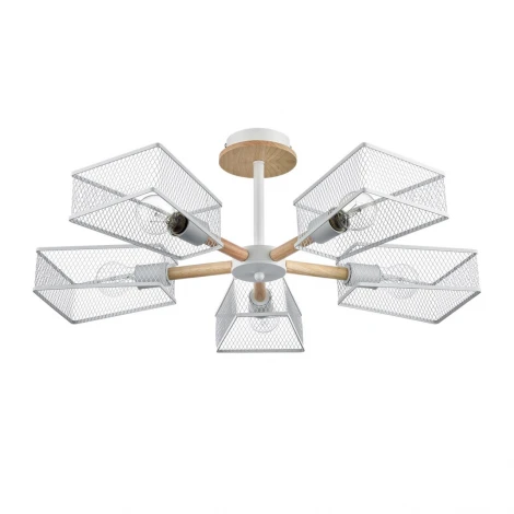 Потолочная люстра на штанге Lumion Irma 8246/5C белый, металл/дерево Е27 5*60W 220V