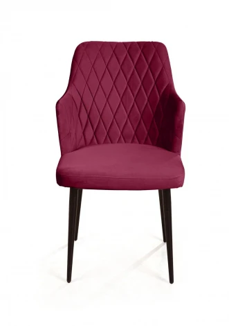 Стул с подлокотниками Hunt ромб, бархат красный 16 / чёрный конус Top Concept 75682