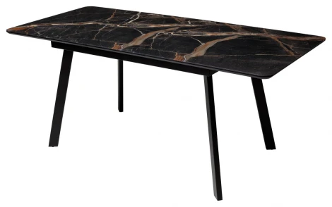 Стол АРУБА 140 МЕЙДЖИК, стекло/ ЧЕРНЫЙ